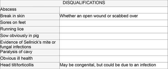 Table 1 Disqualifications